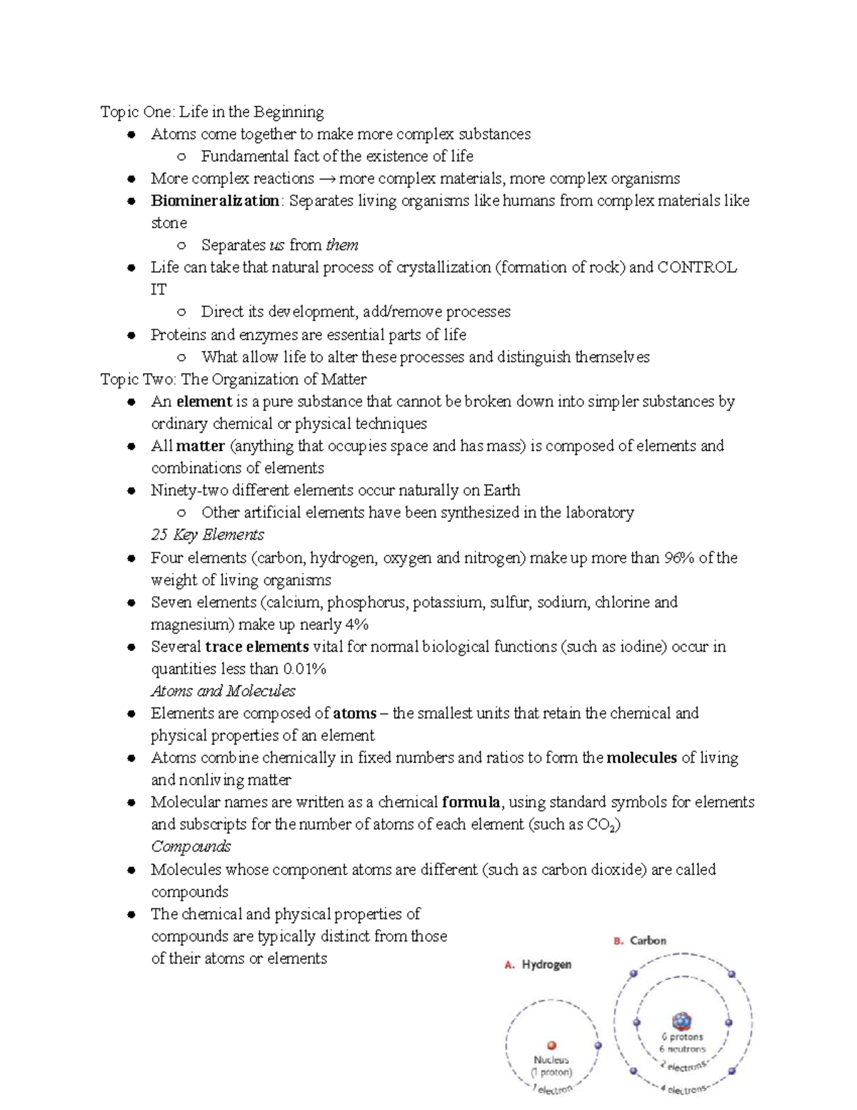 Biology 101: Exam 1 Study Notes on Key Concepts and Definitions - Studocu