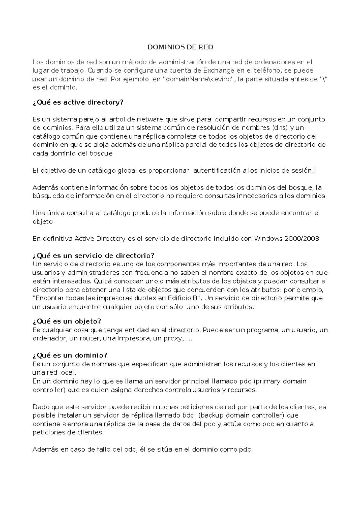 Redes y Dominio: Guía de Active Directory y Windows Server 2003 - Studocu