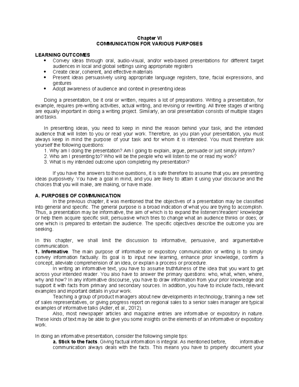 Pur Com Chapter-VI - Purposive comm - Chapter VI COMMUNICATION FOR ...