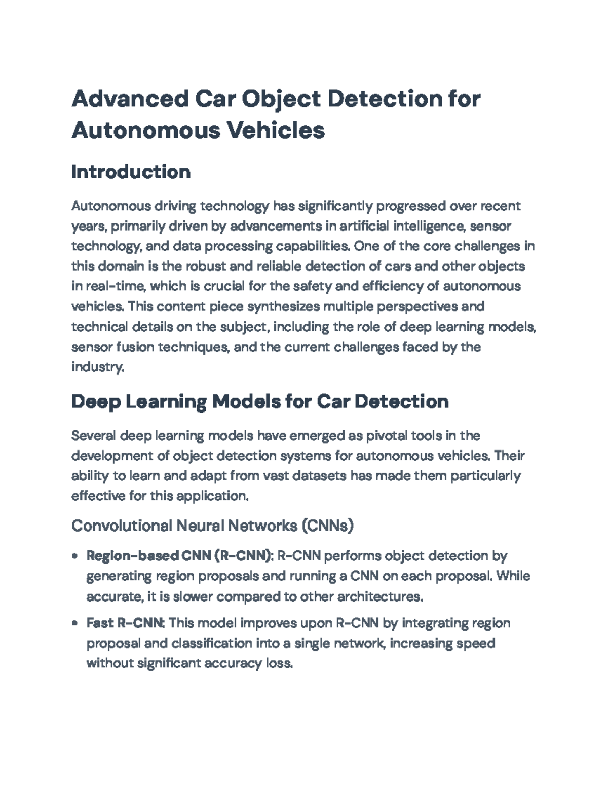 Advanced Object Detection Techniques for Autonomous Vehicles - Overview ...