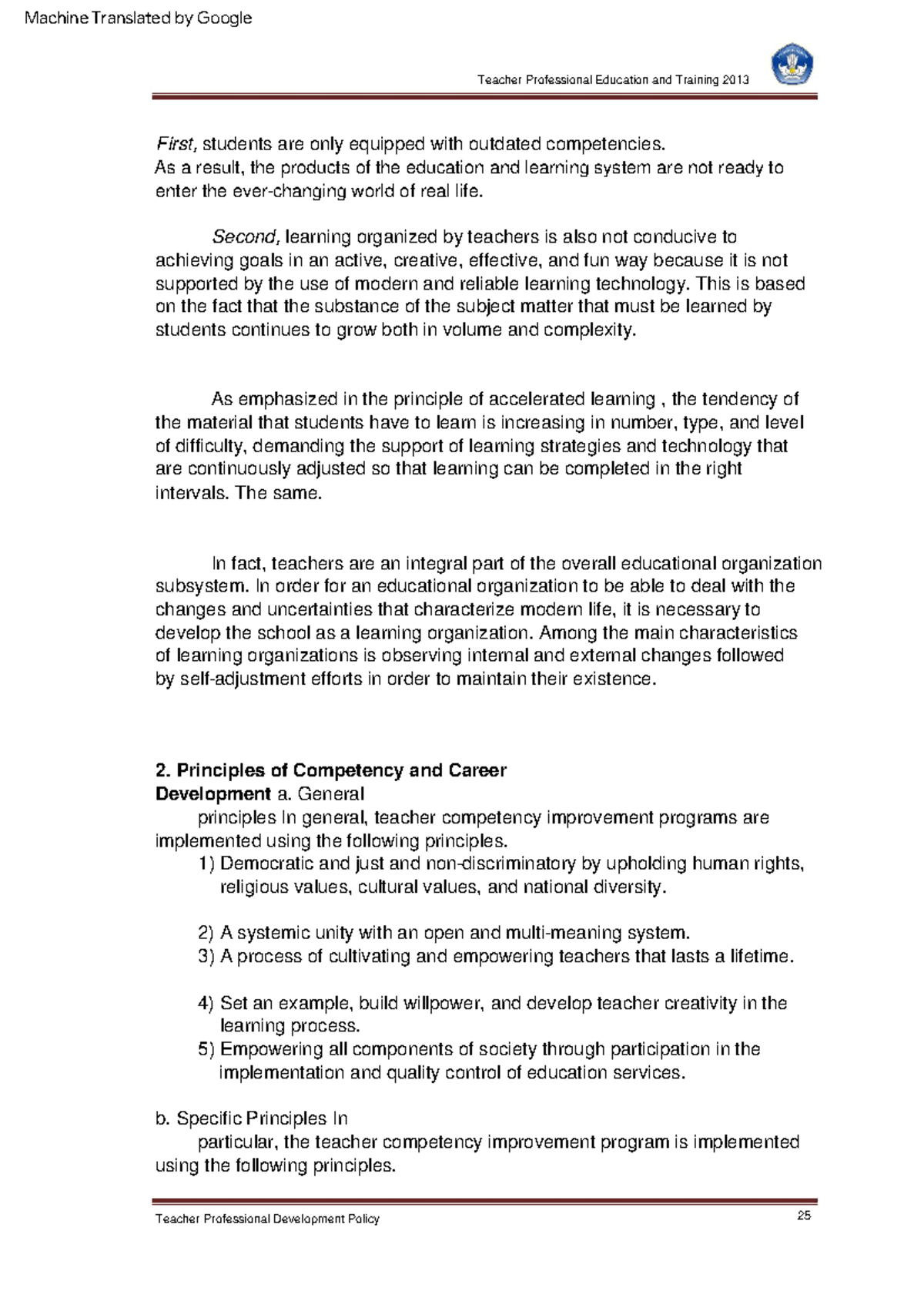 Economic management-9 - Teacher Professional Development Policy 25 ...
