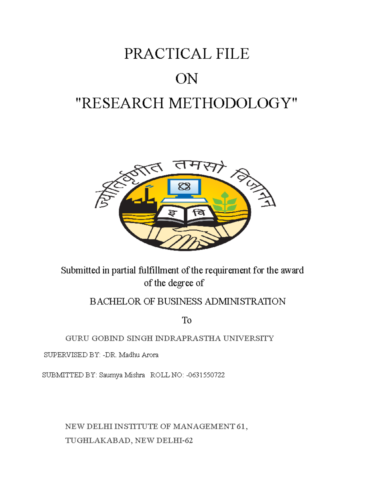 BBA-Research Methodology Lab Report - SPSS Practical File - Studocu