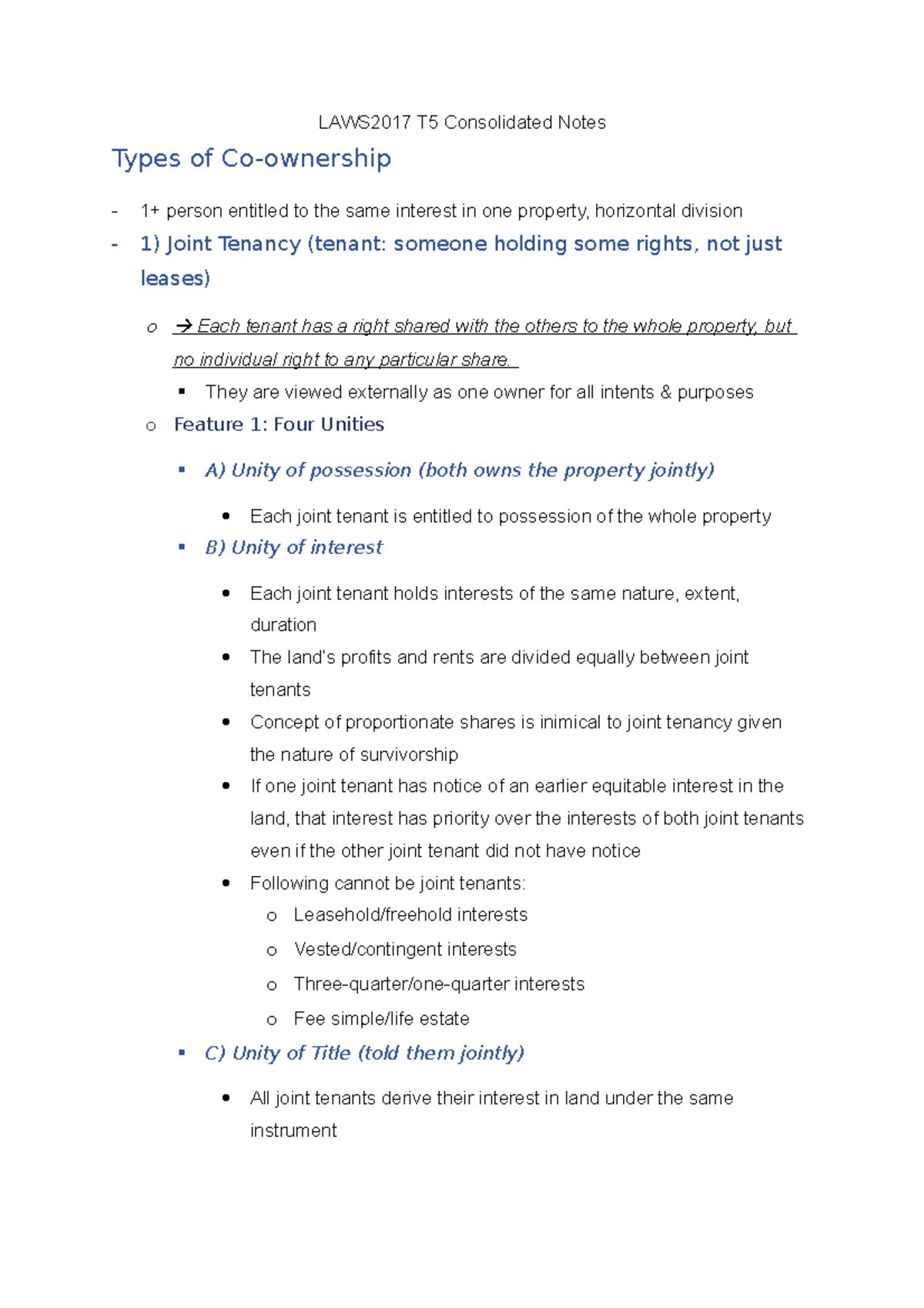 LAWS2017 T5 Consolidated Notes - They are viewed externally as one ...