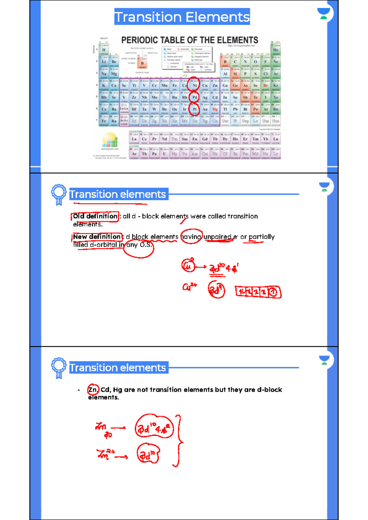 Final Exam Notes on Transition Elements (CHEM 101) - Studocu