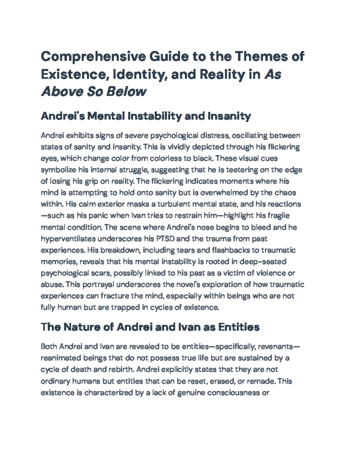 Comprehensive Analysis of Themes and Trauma in Chapter 8 of ASB - Studocu