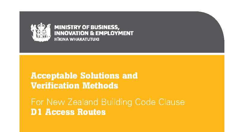 Acceptable Solutions & Verification Methods for NZ Building Code D1 ...