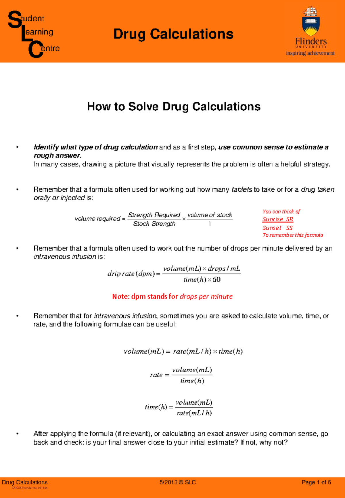 Drug Calculations - Lecture Notes 1 for Nursing Students - Studocu