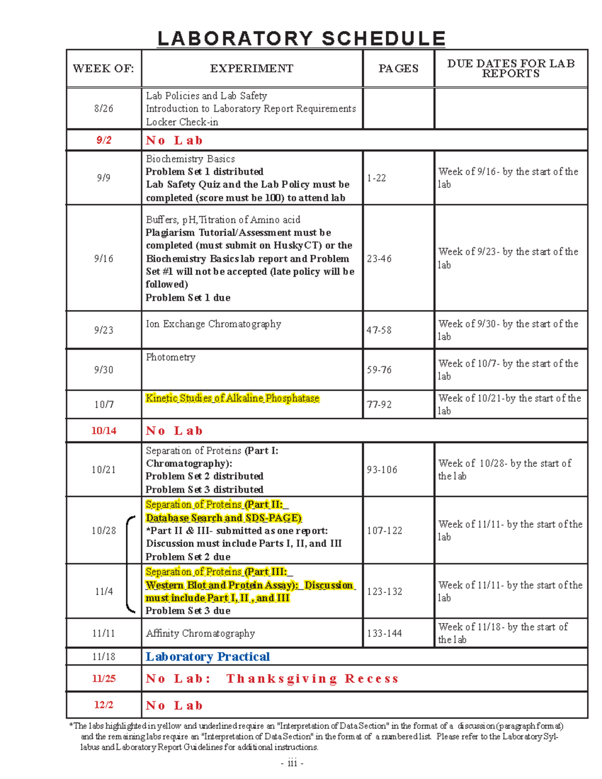 MCB 2000: Fall 2024 Laboratory Schedule and Report Requirements - Studocu