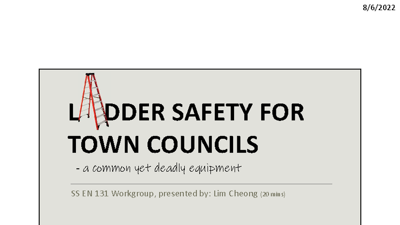 Ladder Safety Guidelines for Town Councils: SS EN 131 Overview ...