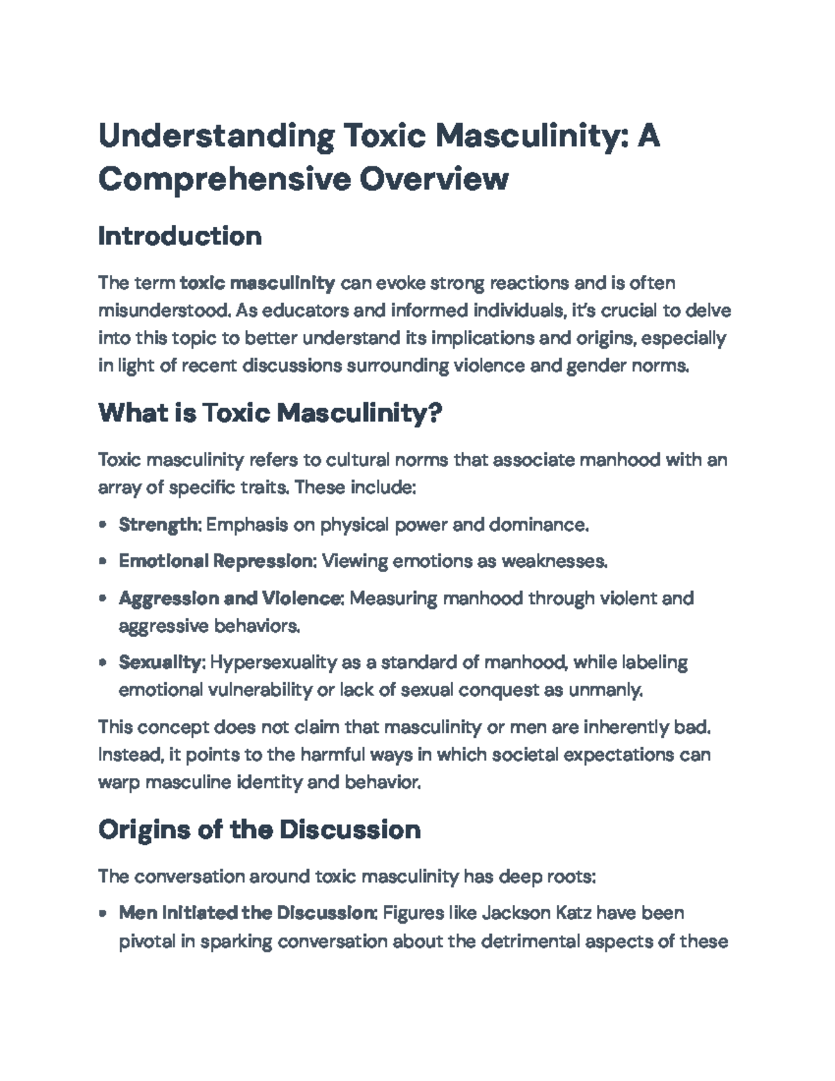 Understanding Toxic Masculinity: Origins, Impacts & Classroom ...