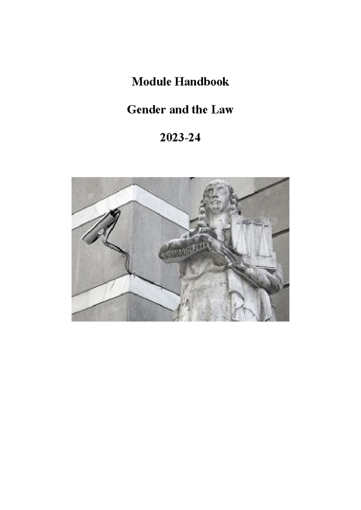Gender and the Law Module Outline - Summary and Key Concepts 2023 - Studocu