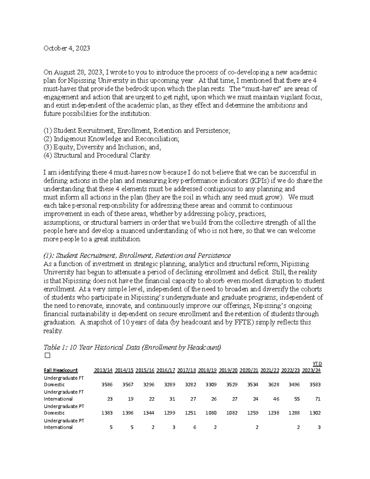 Nipissing University EDI Action Plan: Strategies for Inclusion ...