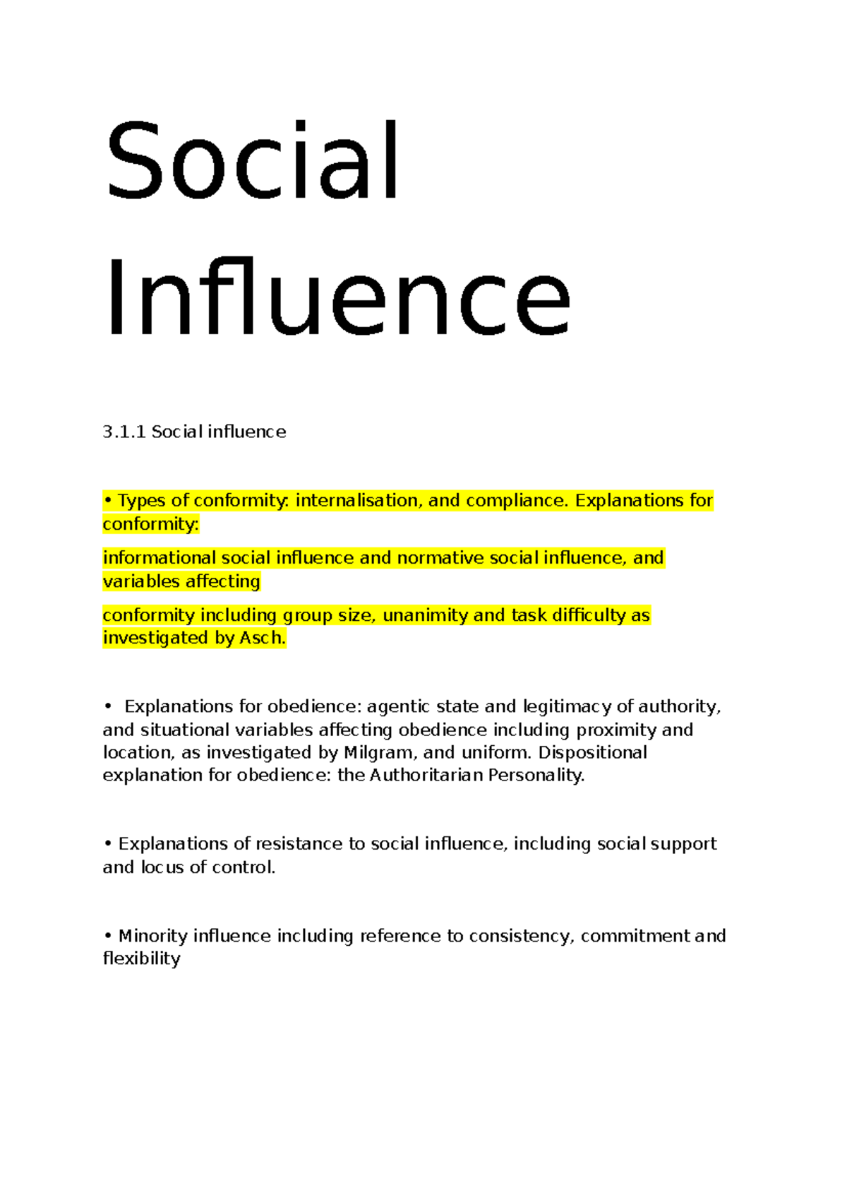 Social influence - hhddhd - Social Influence 3.1 Social influence Types ...