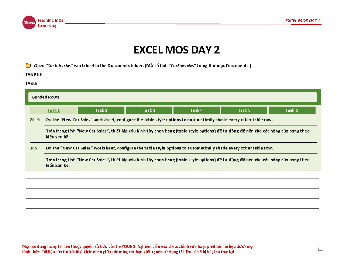 teachME MOS Toàn Năng EXCEL - MOS DAY 2: Bảng, Biểu Đồ, Sparklines ...
