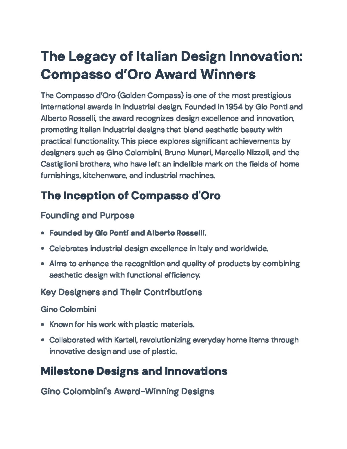 Compasso d’Oro: Celebrating Italian Design Excellence and Innovation ...