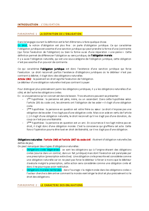 Droit des obligations - UMontpellier - Studocu