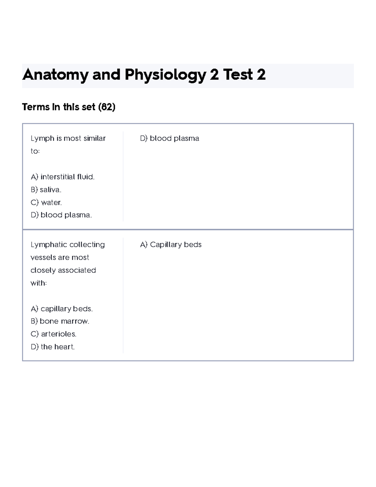 Anatomy and Physiology 2 Test 2 Flashcards Quizlet - Anatomy and ...