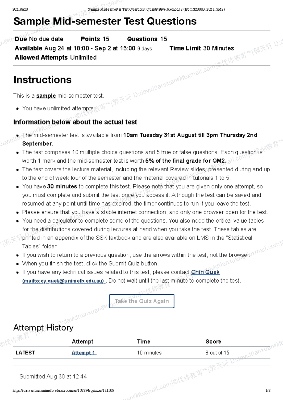 QM2 Sample Test Questions: Quantitative Methods 2 - Studocu