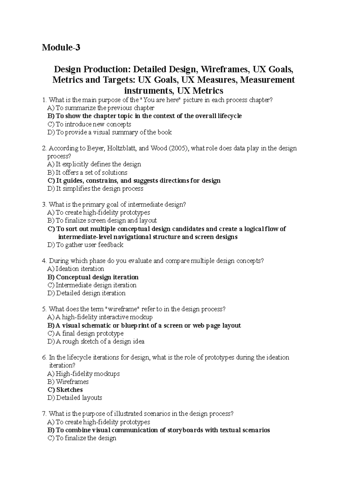 Module-3: Lecture Notes on UX Goals, Metrics, and Design Process - Studocu