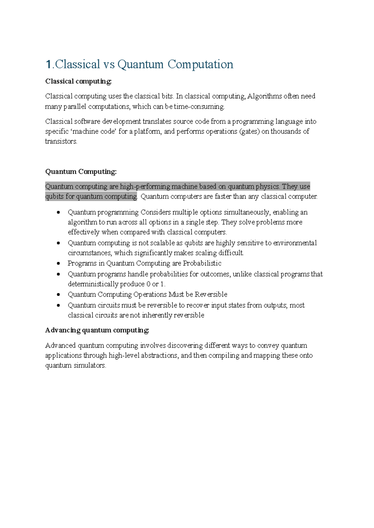 Quantum Computing vs Classical Computing: Key Concepts and Differences ...