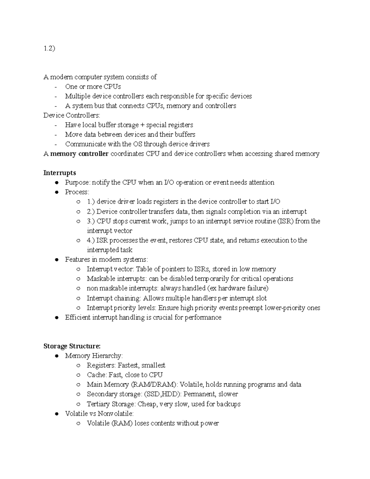 CMSC 421: Notes on Computer System Architecture & I/O Structure - Studocu