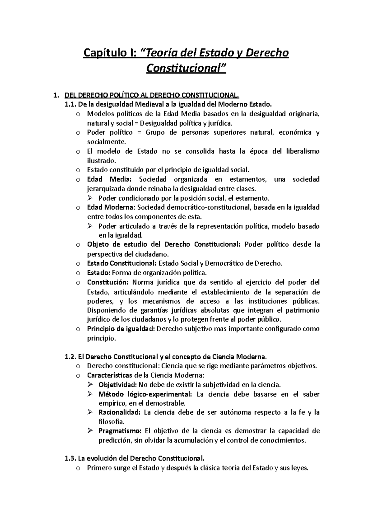 Teoría del Estado y Derecho Constitucional - Capítulo I Esencial - Studocu