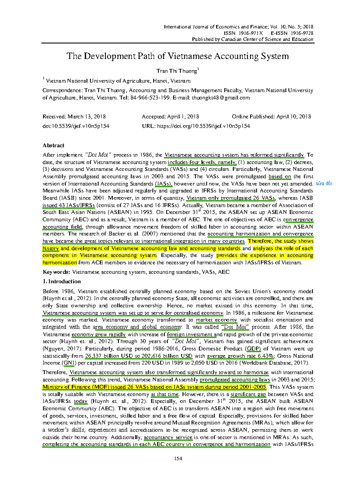 The Development Path of Vietnamese Accounting Syst - Kế toán - Studocu