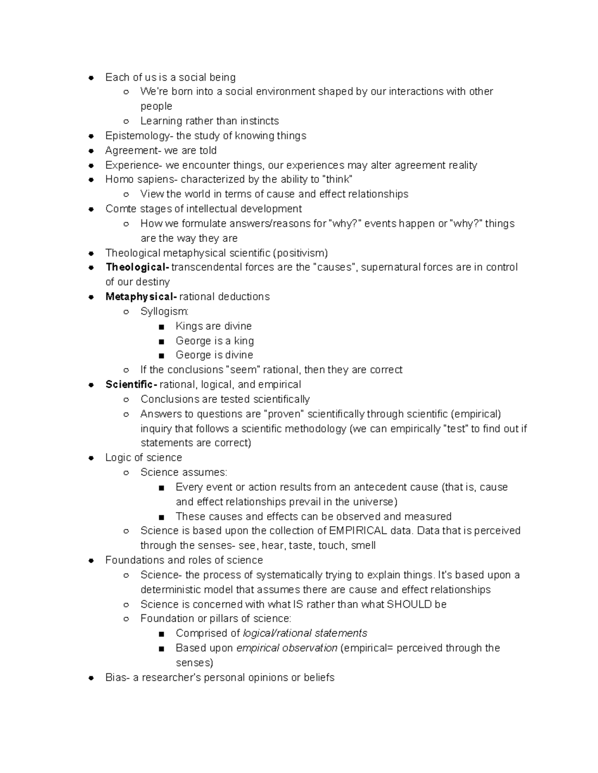 SOC101 Lecture Notes: Understanding Scientific Methodology in Sociology ...
