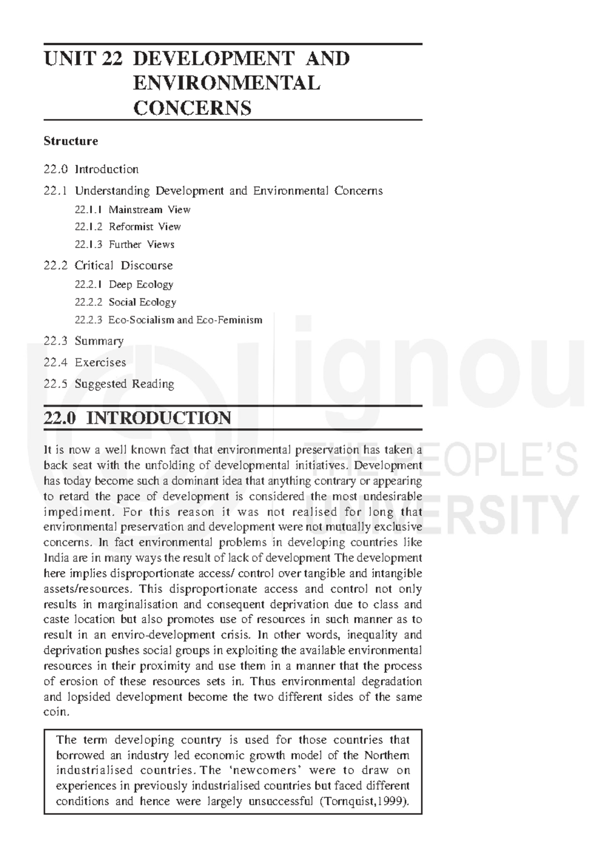 UNIT 22: Development and Environmental Concerns - A Comprehensive ...