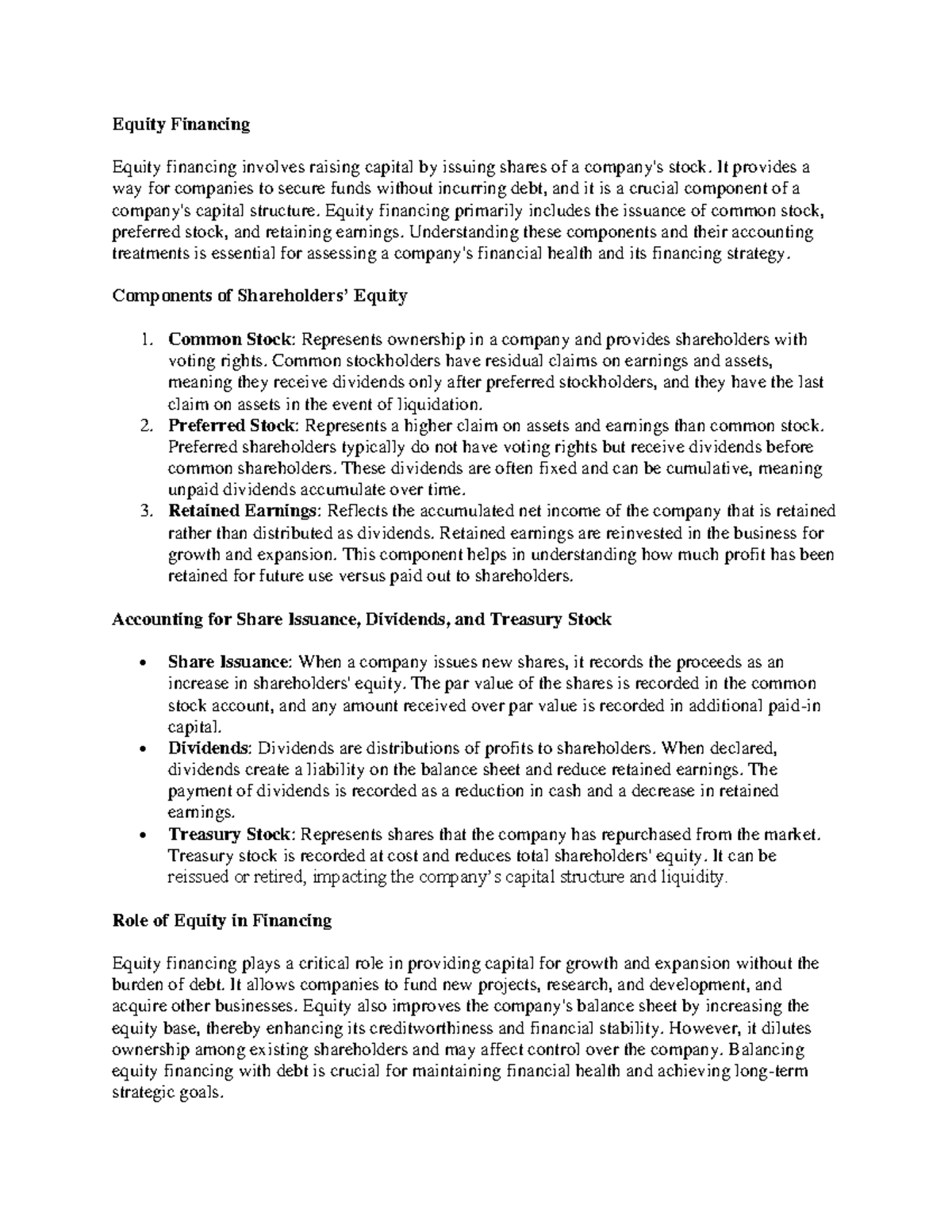 Equity Financing Overview: Components, Accounting & Role in Growth ...