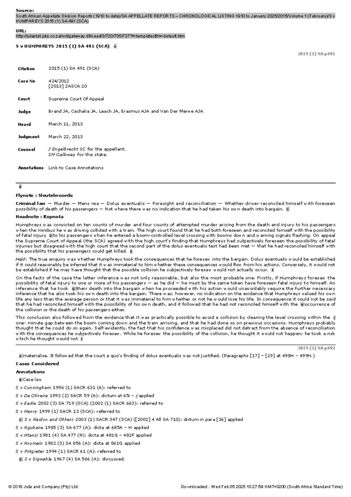 S v Humphreys 2015 (1) SA 491 (SCA)-3 - Source: South African Appellate ...