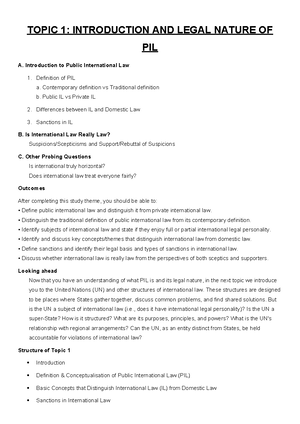 PIL topic 2 Notes - SOURCES OF PUBLIC INTERNATIONAL LAW What is meant ...