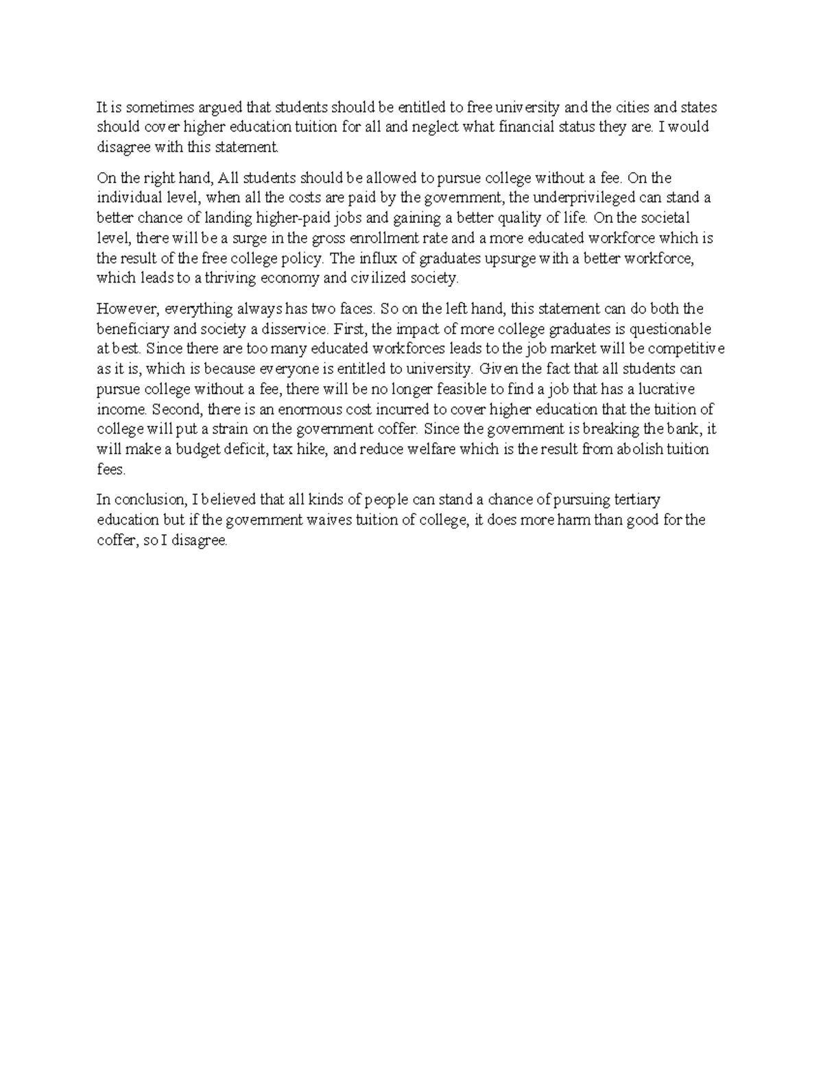 Tuition Waiver Debate: Pros and Cons of Free Higher Education - Studocu