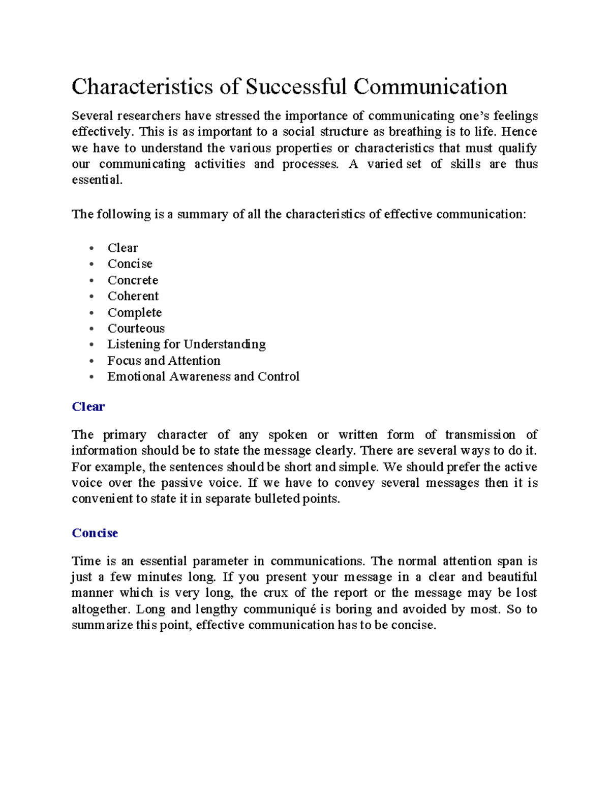 Characteristics of Successful Communication - This is as important to a ...