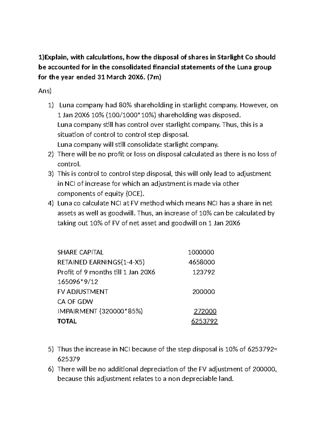 Q4 LUNA Company - acca practice question - 1)Explain, with calculations ...