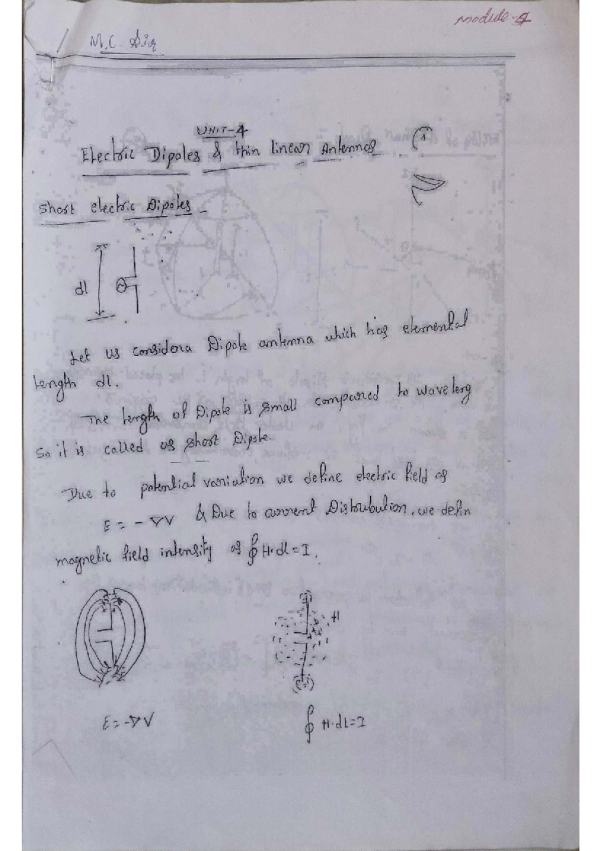 MW-M4 Part B - Notes on Electric Dipoles and Short Antennas - Studocu