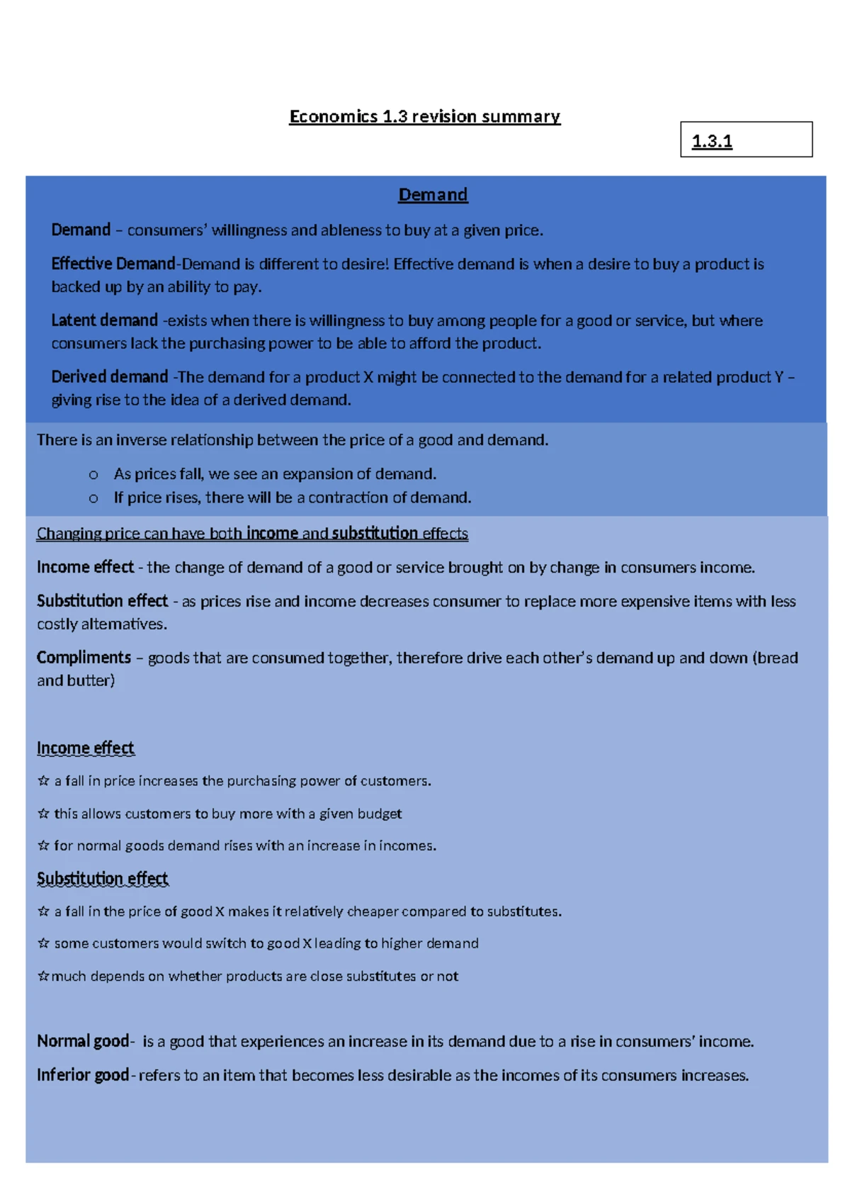 Economic Problem 1.1 Revision Notes: Scarcity & Opportunity Costs - Studocu