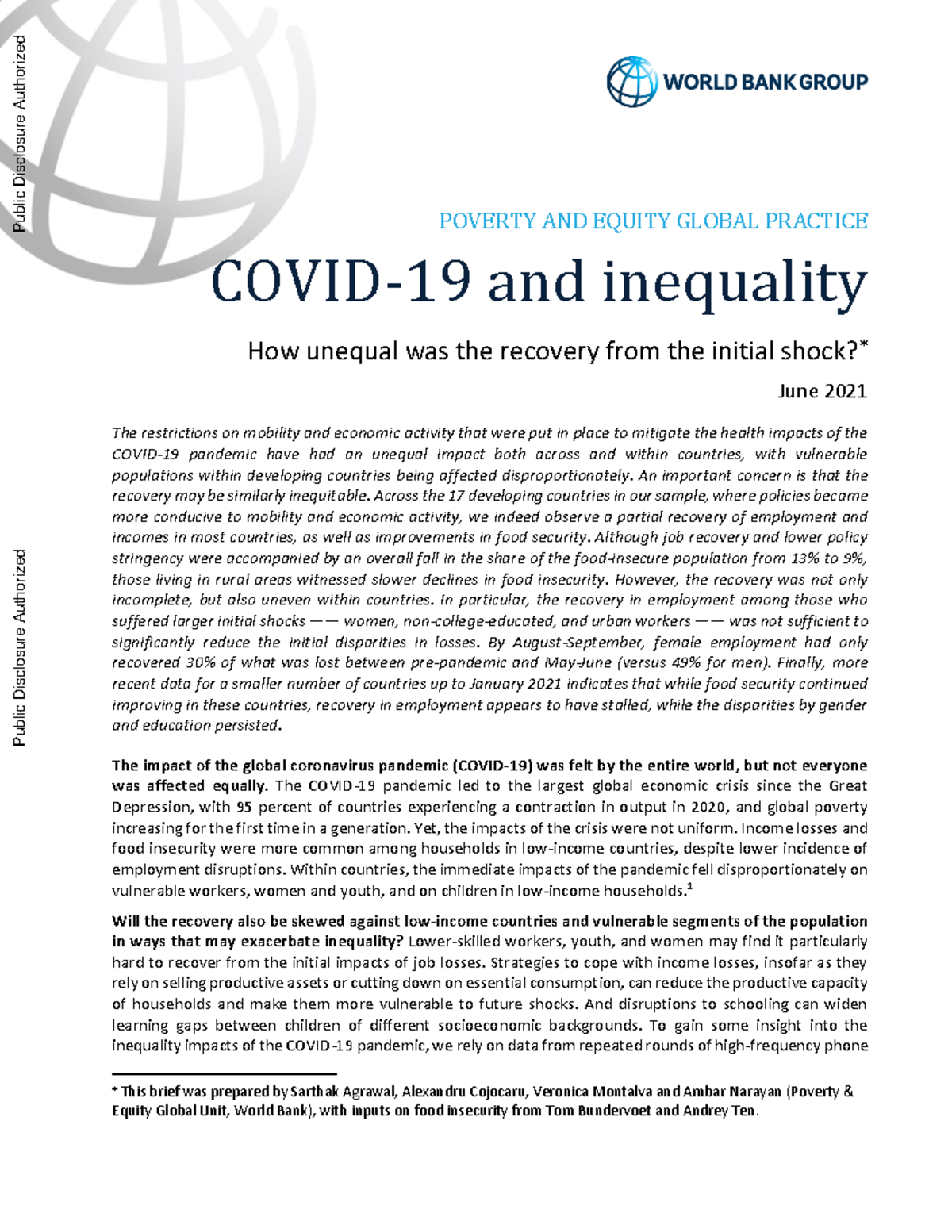 Covid 19 and Inequality How Unequal Was the Recovery from the Initial ...