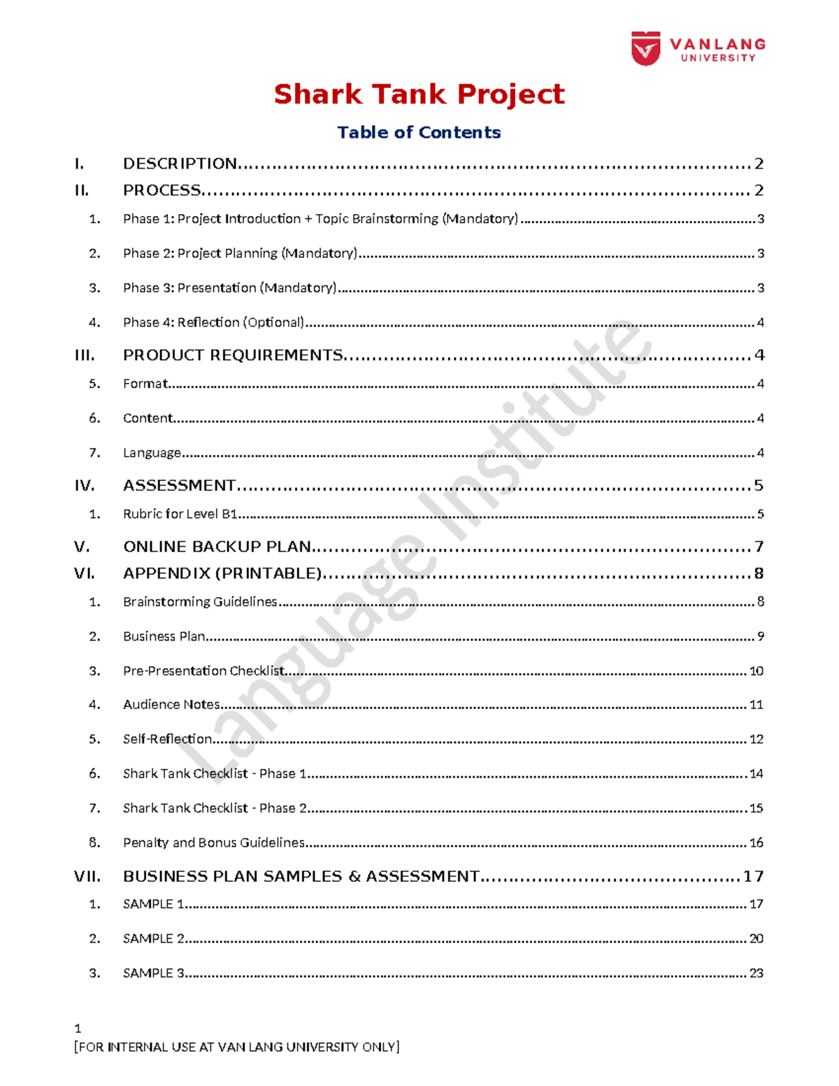 Anh văn 5 [ Editable] PBA Manual - Shark Tank Project - Shark Tank ...