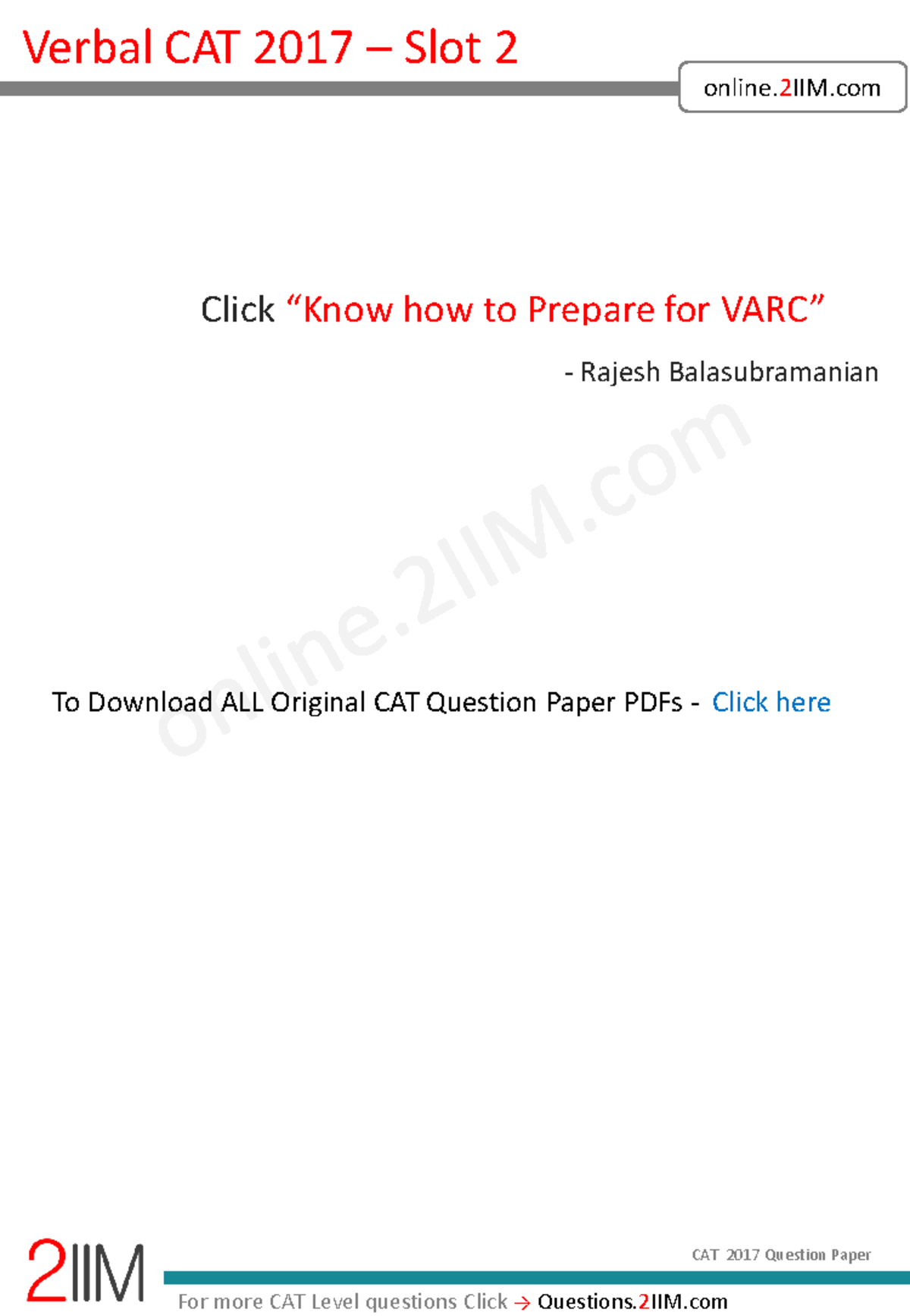 **Title:** CAT 2017 Slot 2 VARC Solutions with Passage Analysis and ...