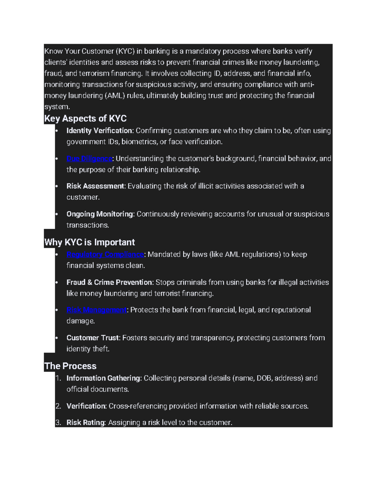 KYC in Banking: Essential Notes on Compliance & Risk Management - Studocu