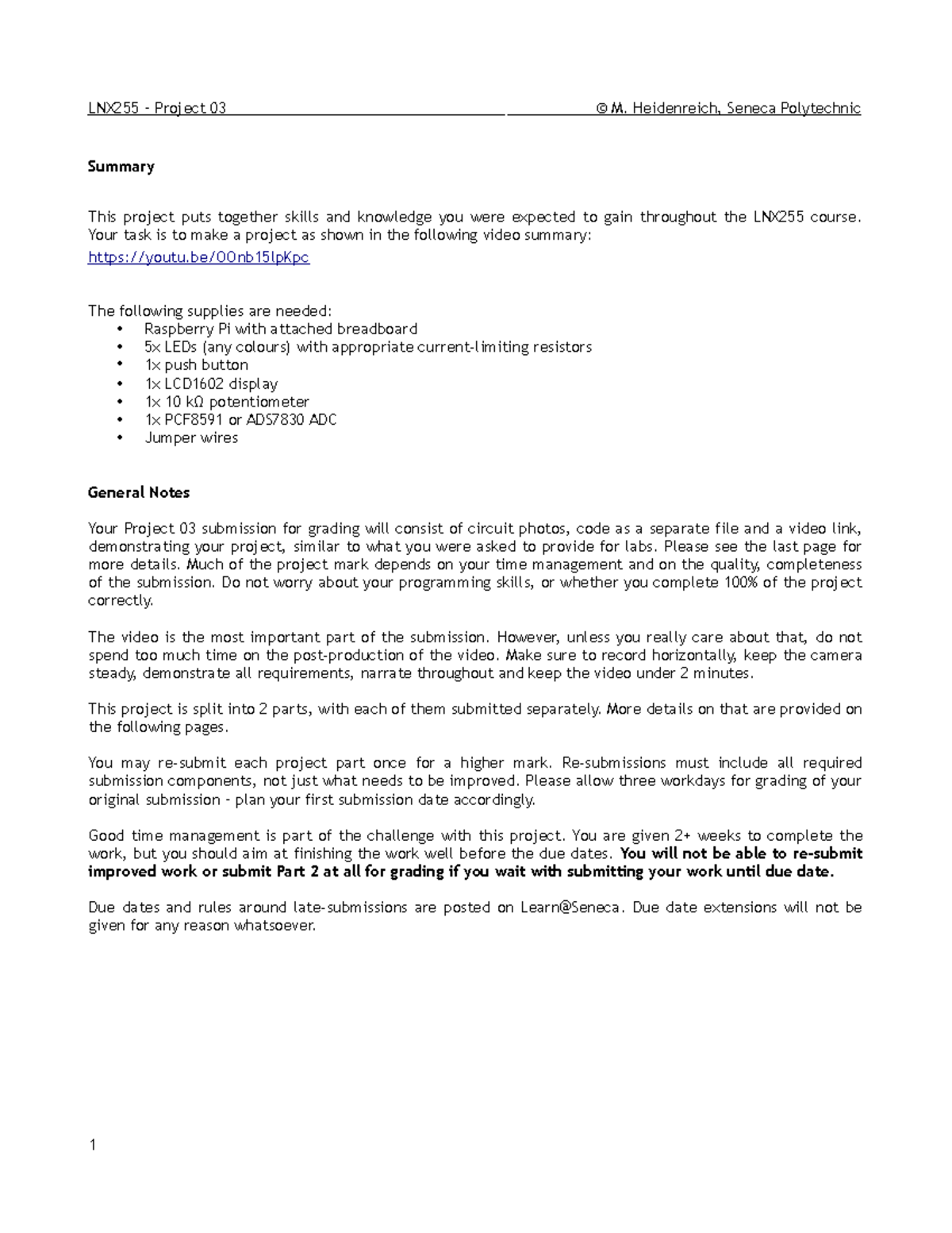 LNX255 Project 03 Instructions & Guidelines by M. Heidenreich - Studocu