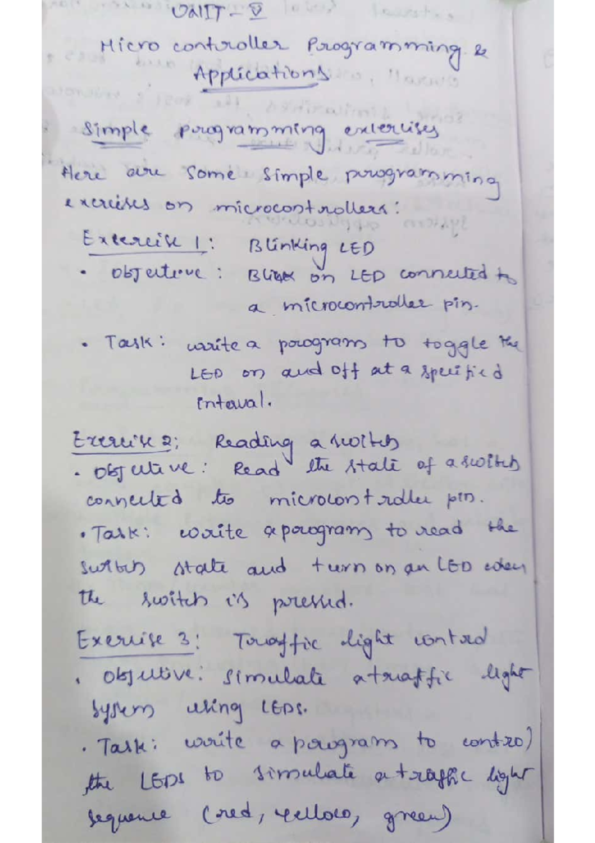 Fmpmc UNIT-5 Microcontroller Applications Programming Exercises - Studocu