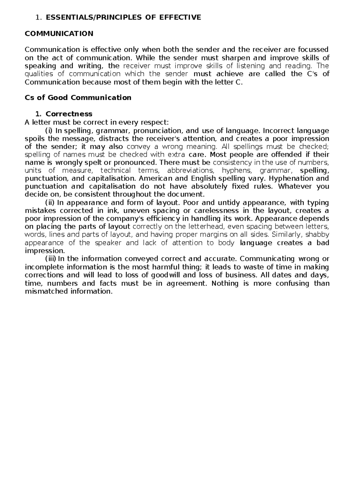 Communication 7C's: Mastering Effective Communication Skills - Studocu