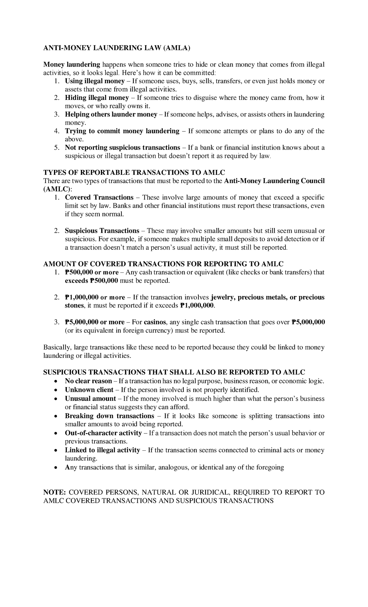 AMLA Overview: Understanding Money Laundering and Reporting ...