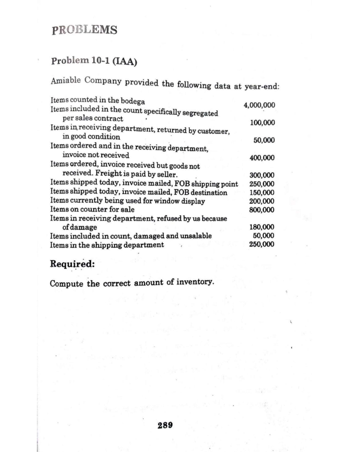 Inventory-Activity - inventory - PROBLEMS Problem (IAA) Amiable Company ...