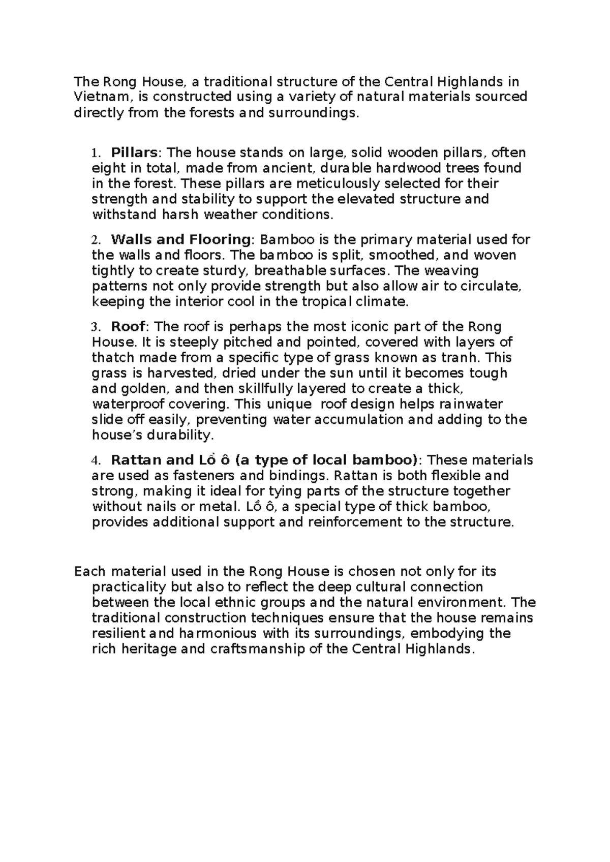 Materials Used in the Rong House: A Study of Traditional Construction ...
