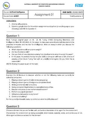 AI Assignment on A* - AI-2002 Artificial Intelligence Assignment 1 You ...