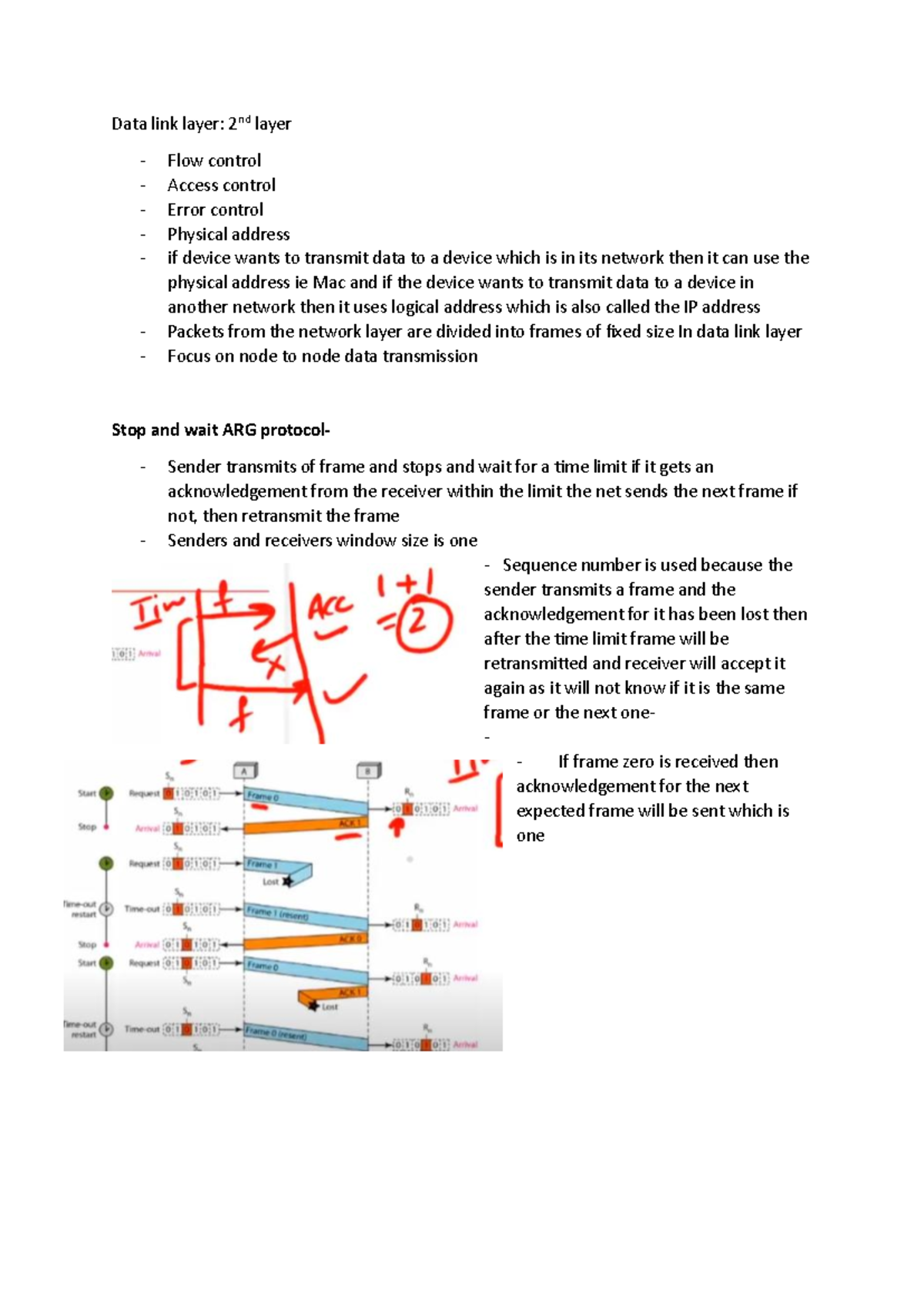Data Link Layer Concepts: Flow Control, MAC, and ARP (CS101) - Studocu