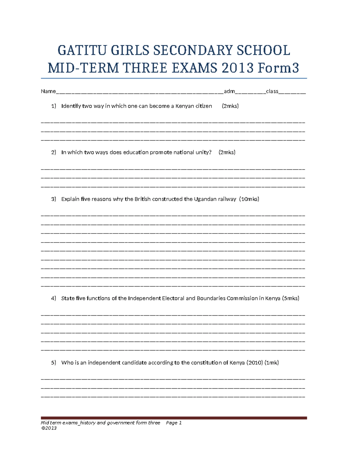 Cre Form 3 Final Exam Notes: Understanding the Holy Spirit and ...